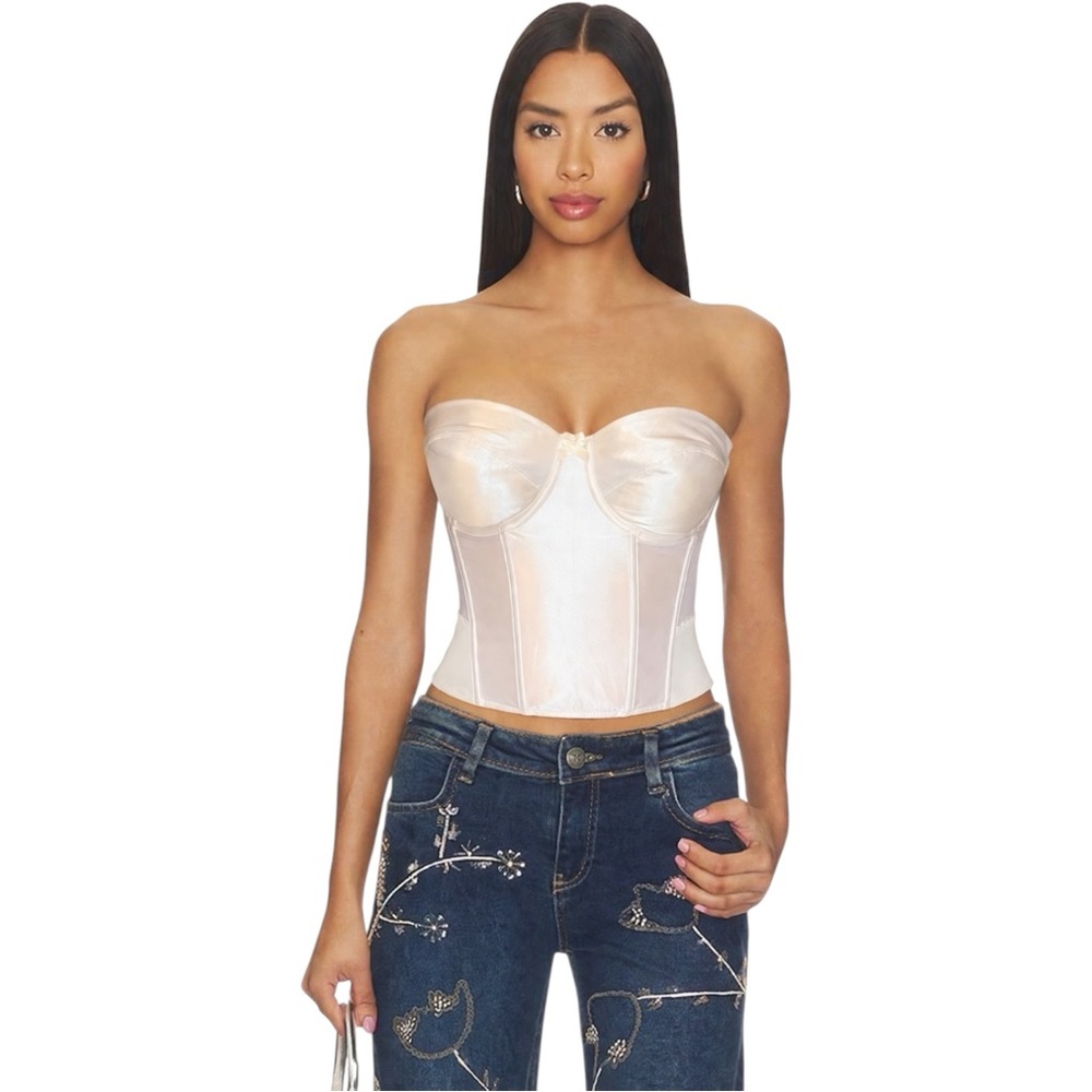 VINTAGE VS Victoria’s Secret Bridal Lingerie Wedding Satin Corset Bustier 📐38D